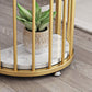 Glam Stone Bar Table Metal Base Storage Table for Living Room Clearhalo 'Bar Furniture' 'Bar Tables' 'bar_tables' 'furn' 'furn_bar_tables' 'Furniture' 'Kitchen & Dining Furniture' 7277163