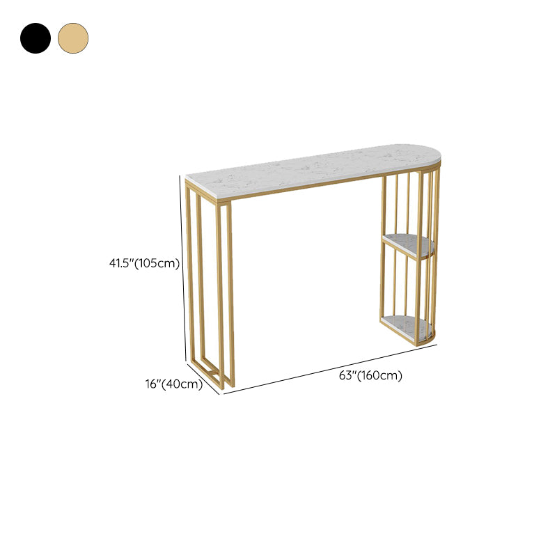 Glam Stone Bar Table Metal Base Storage Table for Living Room Clearhalo 'Bar Furniture' 'Bar Tables' 'bar_tables' 'furn' 'furn_bar_tables' 'Furniture' 'Kitchen & Dining Furniture' 7277167