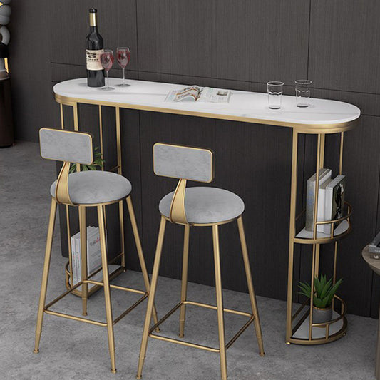 Moderner Stein Ellipse Bar Tisch Speicherbarer Tisch für Wohnzimmer