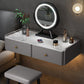 Contemporary Double Drawers Make-up Vanity Marble Makeup Vanity Desk Table Clearhalo 'Bedroom Furniture' 'furn' 'furn_makeup_vanities' 'Furniture' 'Makeup Vanities' 'makeup_vanities' 7277290