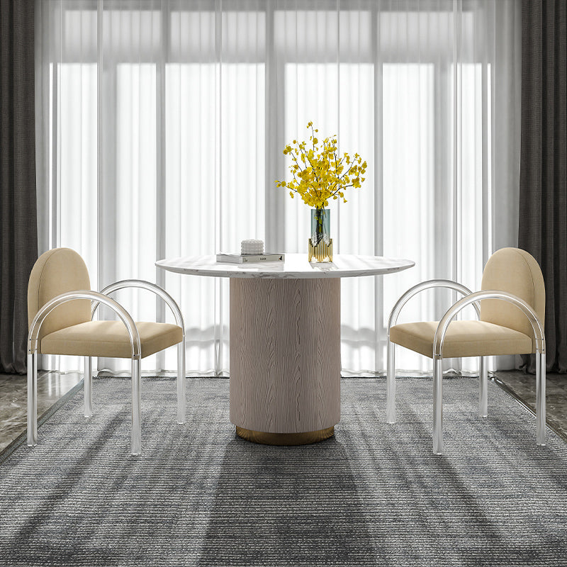 Modern Simple Arm Chair Plastic Frame Dining Chair for Dining Room Clearhalo 'Dining Chairs' 'Dining Tables & Seating' 'dining_chair' 'furn' 'furn_dining_chair' 'Furniture' 'Kitchen & Dining Furniture' 7277550