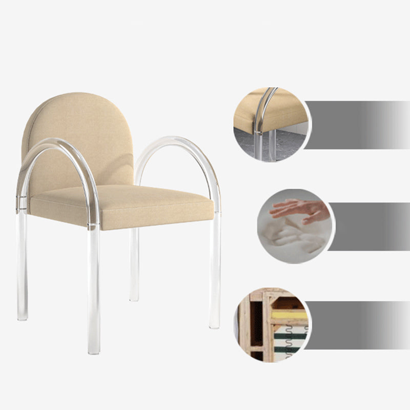 Modern Simple Arm Chair Plastic Frame Dining Chair for Dining Room Clearhalo 'Dining Chairs' 'Dining Tables & Seating' 'dining_chair' 'furn' 'furn_dining_chair' 'Furniture' 'Kitchen & Dining Furniture' 7277555