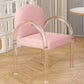 Modern Simple Arm Chair Plastic Frame Dining Chair for Dining Room Pink 1 Piece Clearhalo 'Dining Chairs' 'Dining Tables & Seating' 'dining_chair' 'furn' 'furn_dining_chair' 'Furniture' 'Kitchen & Dining Furniture' 7277556