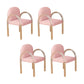 Modern Simple Arm Chair Plastic Frame Dining Chair for Dining Room Pink 4 Piece Set Clearhalo 'Dining Chairs' 'Dining Tables & Seating' 'dining_chair' 'furn' 'furn_dining_chair' 'Furniture' 'Kitchen & Dining Furniture' 7277560