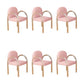 Modern Simple Arm Chair Plastic Frame Dining Chair for Dining Room Pink 6 Piece Set Clearhalo 'Dining Chairs' 'Dining Tables & Seating' 'dining_chair' 'furn' 'furn_dining_chair' 'Furniture' 'Kitchen & Dining Furniture' 7277561