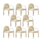 Modern Simple Arm Chair Plastic Frame Dining Chair for Dining Room Beige 8 Piece Set Clearhalo 'Dining Chairs' 'Dining Tables & Seating' 'dining_chair' 'furn' 'furn_dining_chair' 'Furniture' 'Kitchen & Dining Furniture' 7277569