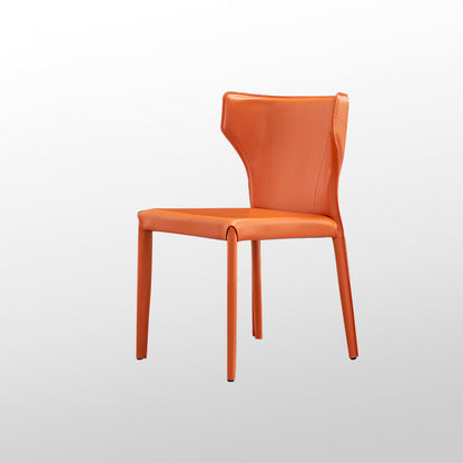 Nordic Style Side Chair Faux Leather Wingback Chair for Dining Room