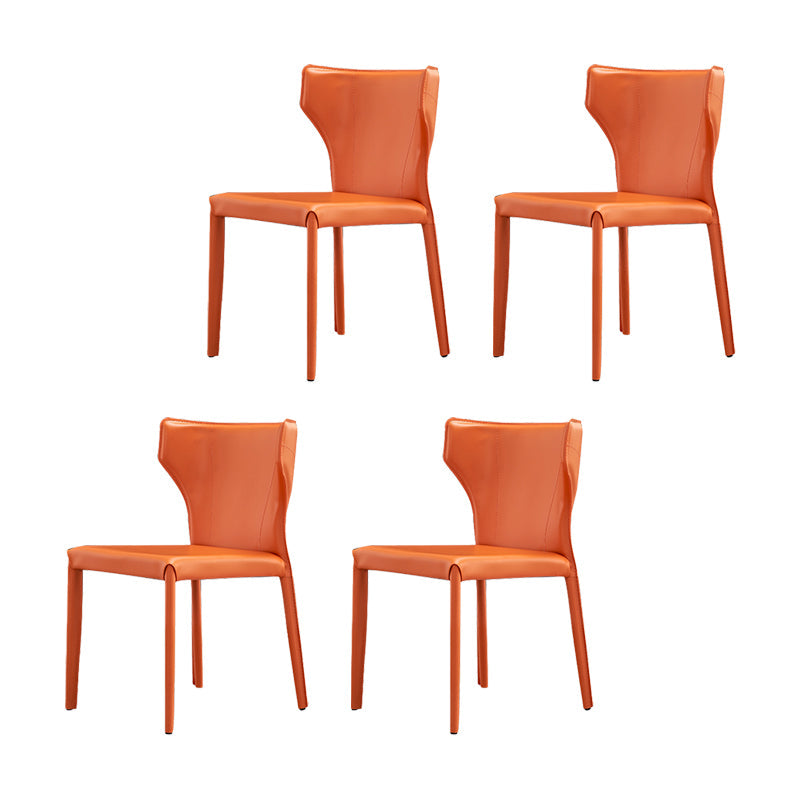 Nordic Style Side Chair Faux Leather Wingback Chair for Dining Room