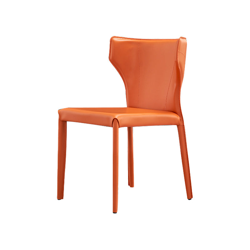 Nordic Style Side Chair Faux Leather Wingback Chair for Dining Room