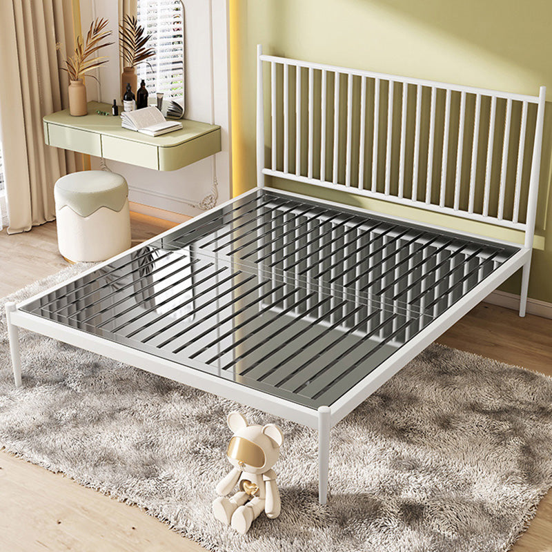Contemporary Finish Metallic Open-Frame Bed Glam Wire-Grid Iron Bed Frame with Headboard Clearhalo 'Bedroom Furniture' 'Beds' 'furn' 'furn_beds' 'Furniture' 7277641