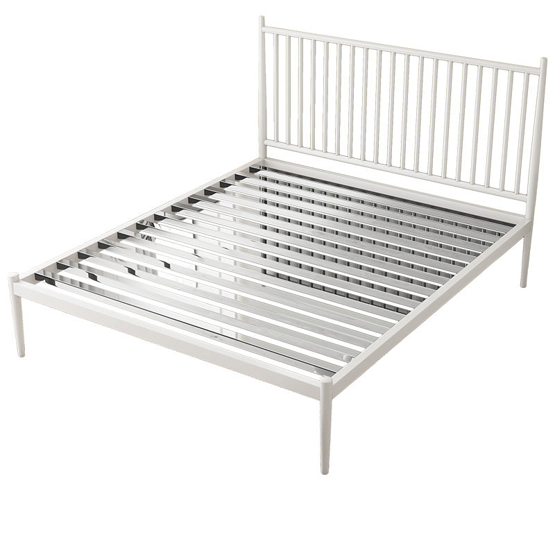 Contemporary Finish Metallic Open-Frame Bed Glam Wire-Grid Iron Bed Frame with Headboard White 13 Beams Clearhalo 'Bedroom Furniture' 'Beds' 'furn' 'furn_beds' 'Furniture' 7277645