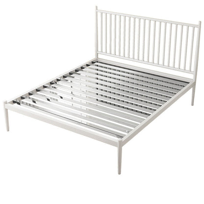 Contemporary Finish Metallic Open-Frame Bed Glam Wire-Grid Iron Bed Frame with Headboard White 13 Beams Clearhalo 'Bedroom Furniture' 'Beds' 'furn' 'furn_beds' 'Furniture' 7277645