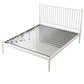 Contemporary Finish Metallic Open-Frame Bed Glam Wire-Grid Iron Bed Frame with Headboard White 17 Beams Clearhalo 'Bedroom Furniture' 'Beds' 'furn' 'furn_beds' 'Furniture' 7277647