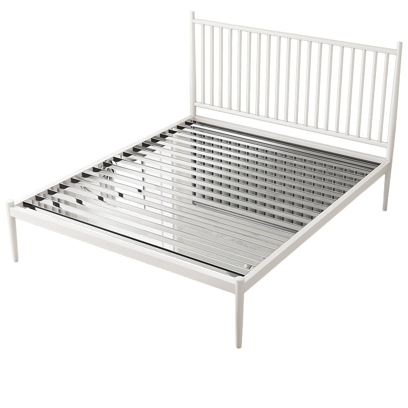 Contemporary Finish Metallic Open-Frame Bed Glam Wire-Grid Iron Bed Frame with Headboard White 17 Beams Clearhalo 'Bedroom Furniture' 'Beds' 'furn' 'furn_beds' 'Furniture' 7277647