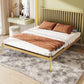Contemporary Finish Metallic Open-Frame Bed Glam Wire-Grid Iron Bed Frame with Headboard Clearhalo 'Bedroom Furniture' 'Beds' 'furn' 'furn_beds' 'Furniture' 7277648