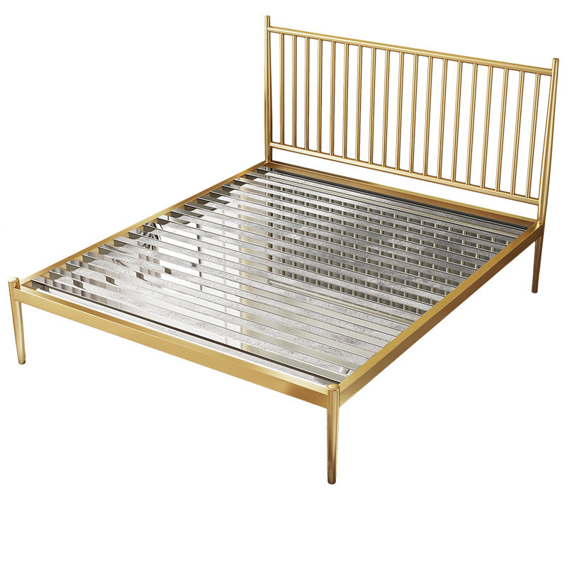 Contemporary Finish Metallic Open-Frame Bed Glam Wire-Grid Iron Bed Frame with Headboard Gold 17 Beams Clearhalo 'Bedroom Furniture' 'Beds' 'furn' 'furn_beds' 'Furniture' 7277654