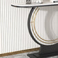 Glam Half Moon Accent Table Iron Console Sofa Table for Hall