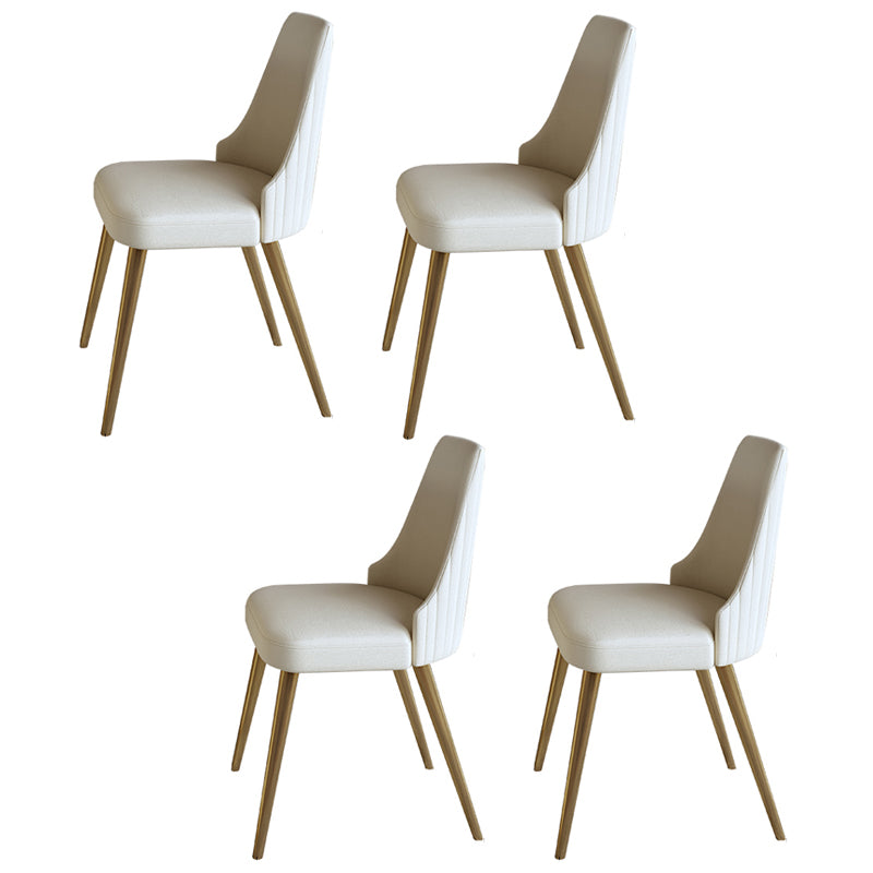 White Dinette Set with Leather Chairs 1/4/5 Pcs Modern Rectangle Dining Table Set 4 White Chairs Clearhalo 'Dining Room Sets' 'Dining Tables & Seating' 'dining_room_set' 'furn' 'furn_dining_room_set' 'Furniture' 'Kitchen & Dining Furniture' 7277908