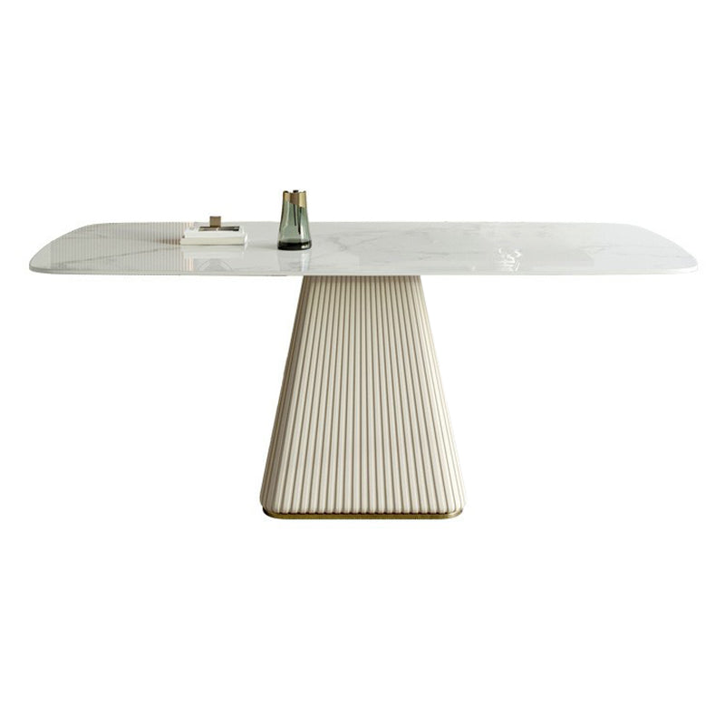 White Dinette Set with Leather Chairs 1/4/5 Pcs Modern Rectangle Dining Table Set Clearhalo 'Dining Room Sets' 'Dining Tables & Seating' 'dining_room_set' 'furn' 'furn_dining_room_set' 'Furniture' 'Kitchen & Dining Furniture' 7277912