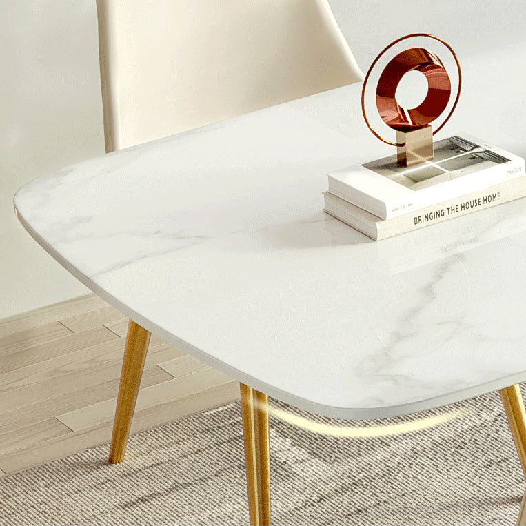 White Dinette Set with Leather Chairs 1/4/5 Pcs Modern Rectangle Dining Table Set Clearhalo 'Dining Room Sets' 'Dining Tables & Seating' 'dining_room_set' 'furn' 'furn_dining_room_set' 'Furniture' 'Kitchen & Dining Furniture' 7277913