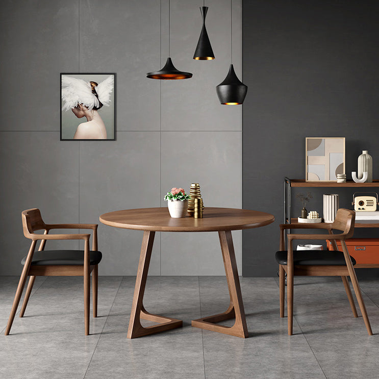 Modern Style Dinette Set 1/2/3/4/5 Pcs Round Solid Wood Dinette Table with Dining Chair Clearhalo 'Dining Room Sets' 'Dining Tables & Seating' 'dining_room_set' 'furn' 'furn_dining_room_set' 'Furniture' 'Kitchen & Dining Furniture' 7277923