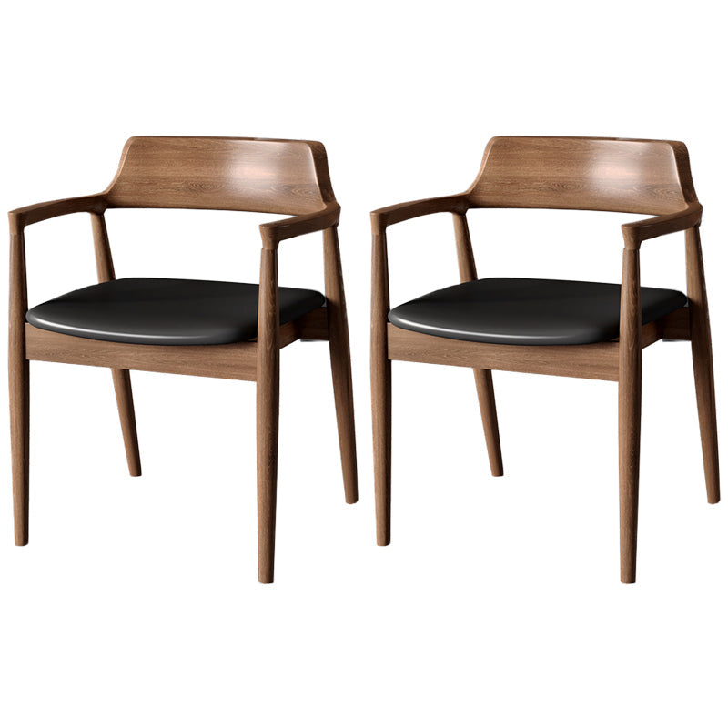 Modern Style Dinette Set 1/2/3/4/5 Pcs Round Solid Wood Dinette Table with Dining Chair 2 Brown Chairs Clearhalo 'Dining Room Sets' 'Dining Tables & Seating' 'dining_room_set' 'furn' 'furn_dining_room_set' 'Furniture' 'Kitchen & Dining Furniture' 7277936