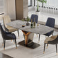Rectangle Pedestal Dinner Room Kitchen Table Modern Dining Site Table Gray Without Chairs Clearhalo 'Dining Tables & Seating' 'Dining Tables' 'dining_table' 'furn' 'furn_dining_table' 'Furniture' 'Kitchen & Dining Furniture' 7277949