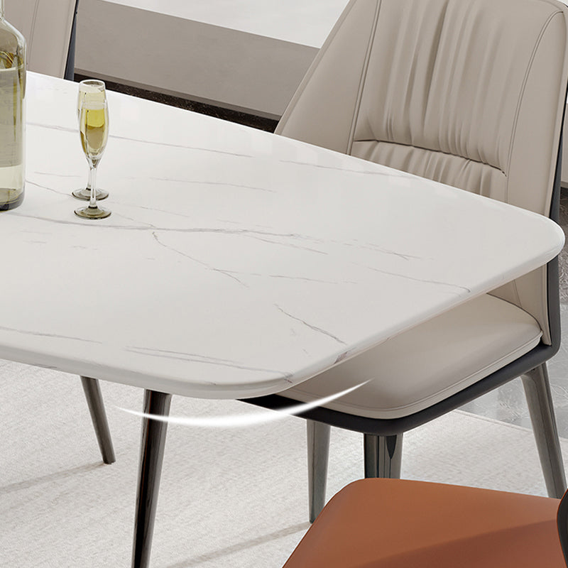 Rectangle Pedestal Dinner Room Kitchen Table Modern Dining Site Table Clearhalo 'Dining Tables & Seating' 'Dining Tables' 'dining_table' 'furn' 'furn_dining_table' 'Furniture' 'Kitchen & Dining Furniture' 7277954