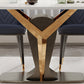 Rectangle Pedestal Dinner Room Kitchen Table Modern Dining Site Table Clearhalo 'Dining Tables & Seating' 'Dining Tables' 'dining_table' 'furn' 'furn_dining_table' 'Furniture' 'Kitchen & Dining Furniture' 7277955