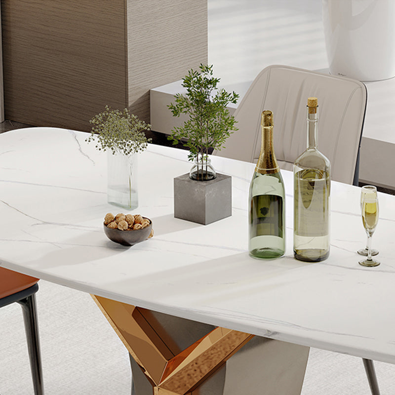 Rectangle Pedestal Dinner Room Kitchen Table Modern Dining Site Table Clearhalo 'Dining Tables & Seating' 'Dining Tables' 'dining_table' 'furn' 'furn_dining_table' 'Furniture' 'Kitchen & Dining Furniture' 7277956