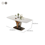 Rectangle Pedestal Dinner Room Kitchen Table Modern Dining Site Table Clearhalo 'Dining Tables & Seating' 'Dining Tables' 'dining_table' 'furn' 'furn_dining_table' 'Furniture' 'Kitchen & Dining Furniture' 7277962