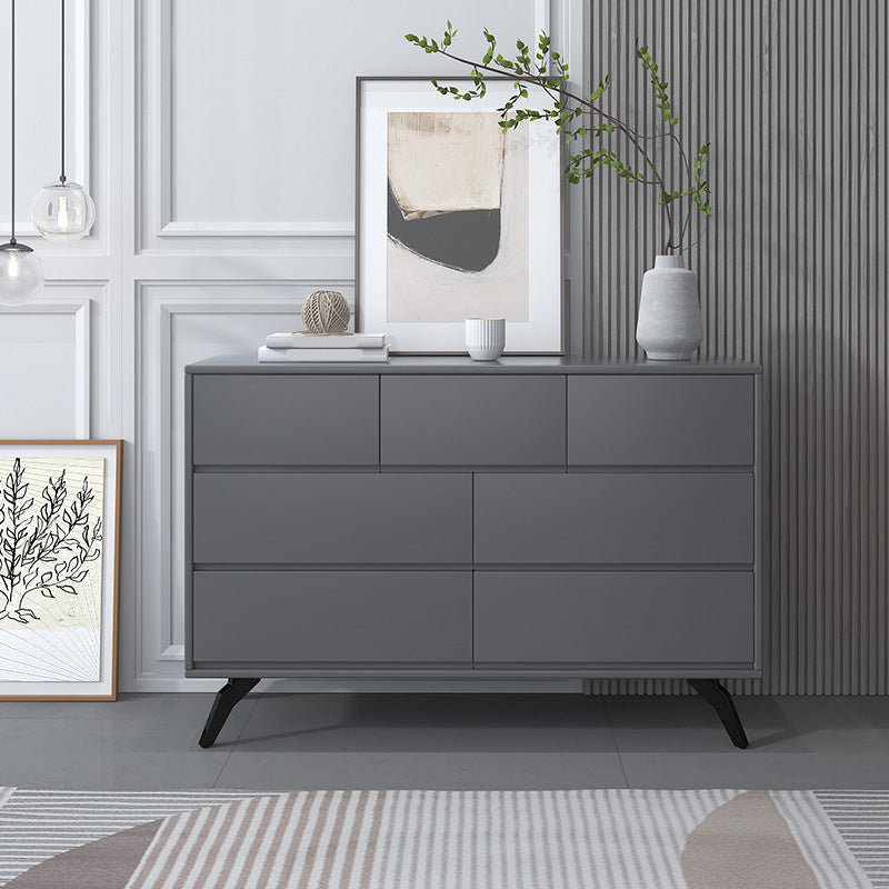 Commode double contemporaine en bois de caoutchouc, commode de rangement horizontale pour chambre à coucher