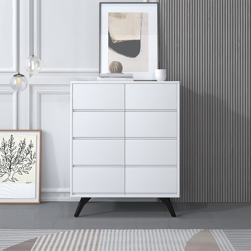 Commode double contemporaine en bois de caoutchouc, commode de rangement horizontale pour chambre à coucher