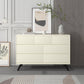 Commode double contemporaine en bois de caoutchouc, commode de rangement horizontale pour chambre à coucher