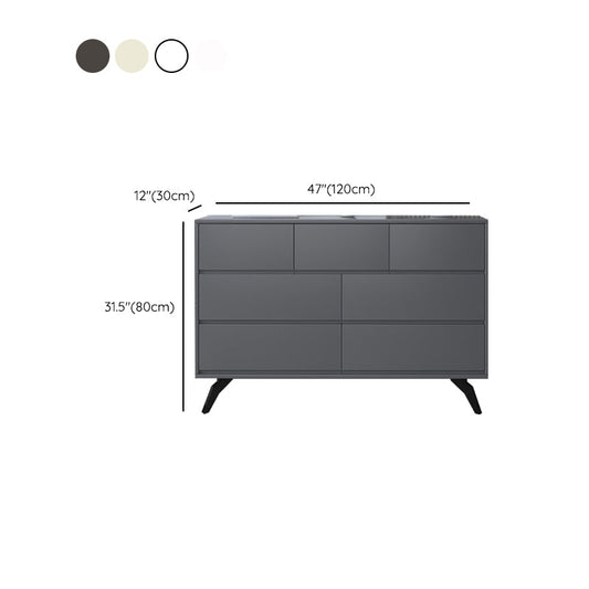 Contemporary Double Dresser Rubber Wood Horizontal Storage Chest Dresser for Bedroom