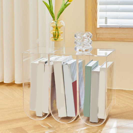 Contemporary Antique Finish Shelf Bookcase Geometric Bookshelf Clearhalo 'Bookcases' 'furn' 'furn_bookcases' 'Furniture' 'Office Furniture' 7278431