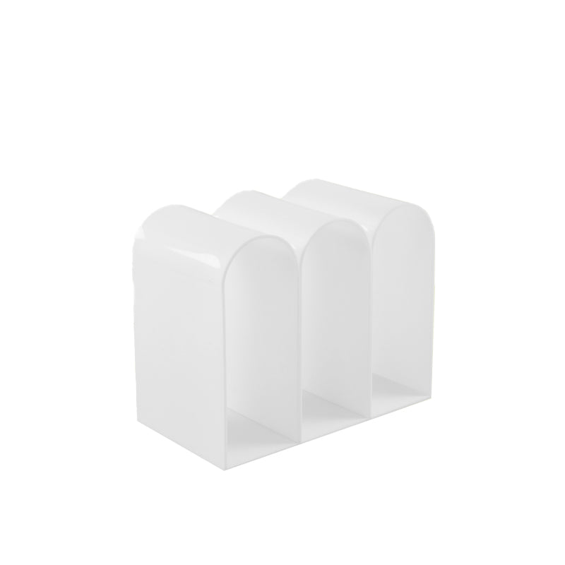 Contemporary Antique Finish Shelf Bookcase Geometric Bookshelf White Clearhalo 'Bookcases' 'furn' 'furn_bookcases' 'Furniture' 'Office Furniture' 7278432