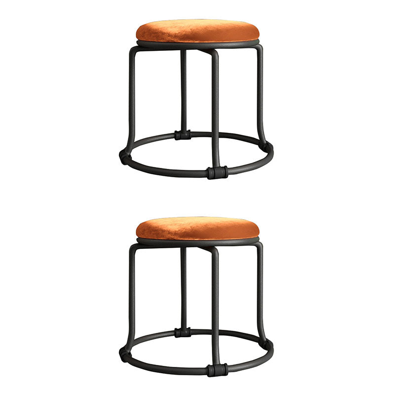 グラマンオットマンベルベットフェード抵抗性ソリッドカラー丸いオットマンの金属脚