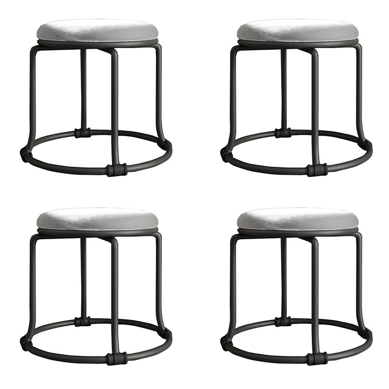 グラマンオットマンベルベットフェード抵抗性ソリッドカラー丸いオットマンの金属脚