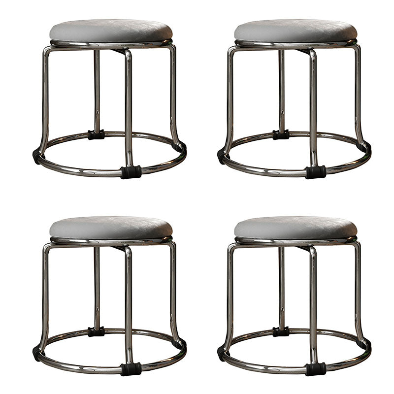 グラマンオットマンベルベットフェード抵抗性ソリッドカラー丸いオットマンの金属脚