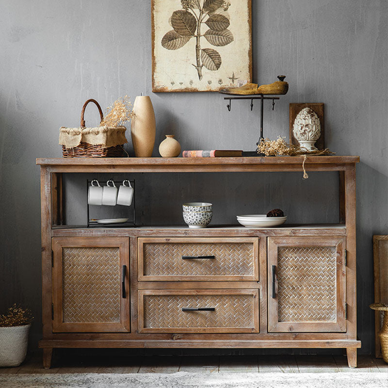 Traditional Wooden Dining Server Open Storage Sideboard for Dining Room https: res.litfad.com site img item 2023 01 16 7278552 1200x1200.jpg Clearhalo 'buffet_sideboard' 'Buffets & Sideboards' 'furn' 'furn_buffet_sideboard' 'Furniture' 'Kitchen & Dining Furniture' 7278552