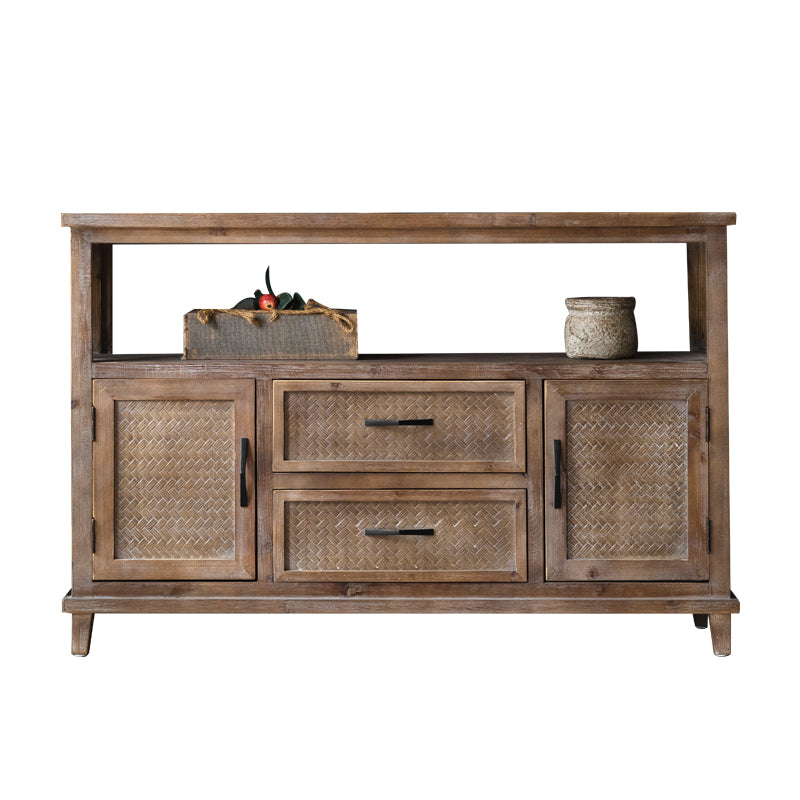 Traditional Wooden Dining Server Open Storage Sideboard for Dining Room Clearhalo 'buffet_sideboard' 'Buffets & Sideboards' 'furn' 'furn_buffet_sideboard' 'Furniture' 'Kitchen & Dining Furniture' 7278555