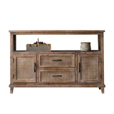 Traditional Wooden Dining Server Open Storage Sideboard for Dining Room Clearhalo 'buffet_sideboard' 'Buffets & Sideboards' 'furn' 'furn_buffet_sideboard' 'Furniture' 'Kitchen & Dining Furniture' 7278555