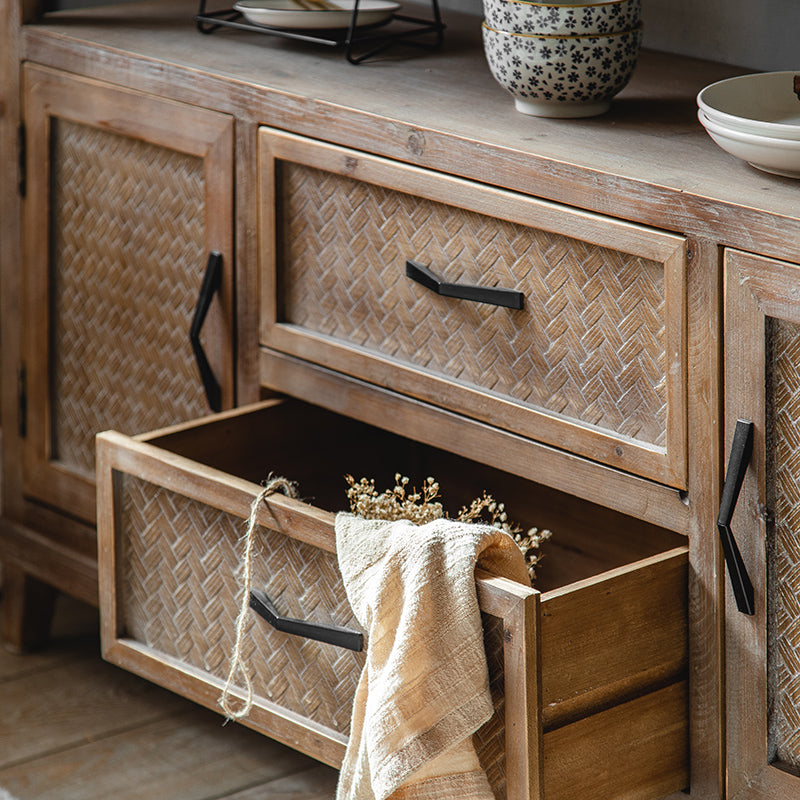 Traditional Wooden Dining Server Open Storage Sideboard for Dining Room Clearhalo 'buffet_sideboard' 'Buffets & Sideboards' 'furn' 'furn_buffet_sideboard' 'Furniture' 'Kitchen & Dining Furniture' 7278556