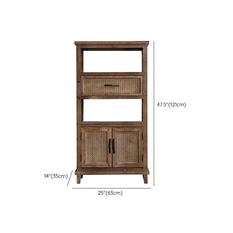 Traditional Wooden Dining Server Open Storage Sideboard for Dining Room Clearhalo 'buffet_sideboard' 'Buffets & Sideboards' 'furn' 'furn_buffet_sideboard' 'Furniture' 'Kitchen & Dining Furniture' 7278561