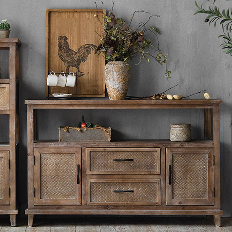 Mesa de la casa de la granja Servidor de madera para el hogar con 1/2/3-Drawer para el comedor