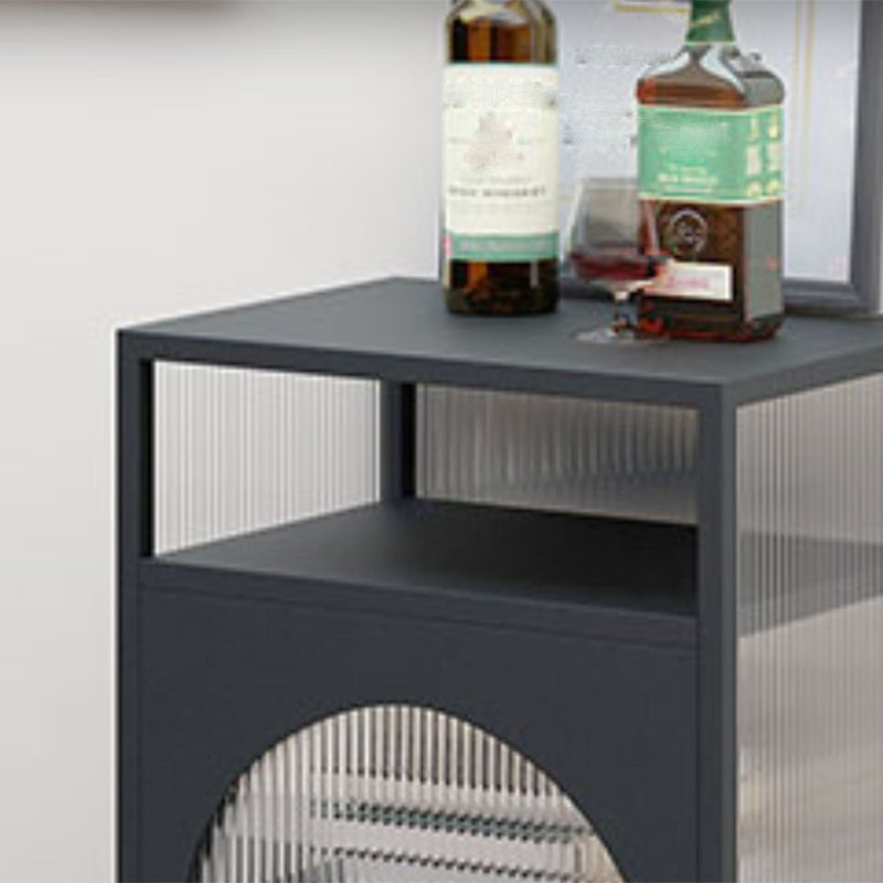 Contemporary Buffet Server Metal Dining Server with Doors for Living Room Clearhalo 'buffet_sideboard' 'Buffets & Sideboards' 'furn' 'furn_buffet_sideboard' 'Furniture' 'Kitchen & Dining Furniture' 7278604