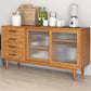 Estilo moderno Almacenamiento marrón Credenza Buffet Buffet de madera sólida con 4-Drawer