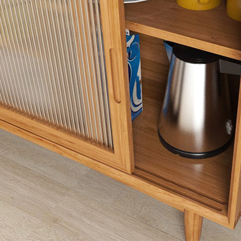 Estilo moderno Almacenamiento marrón Credenza Buffet Buffet de madera sólida con 4-Drawer