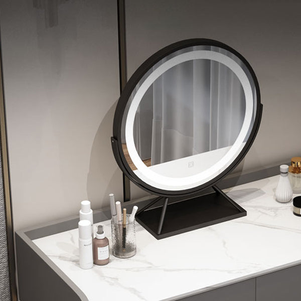 Modern Stone Top Make-up Vanity Solid Wood Vanity Dressing Table Set with 2 Drawers